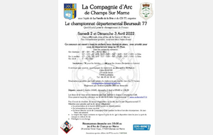 Championnat départemental Beursault Seine & Marne les 2 et 3 Avril 2022
